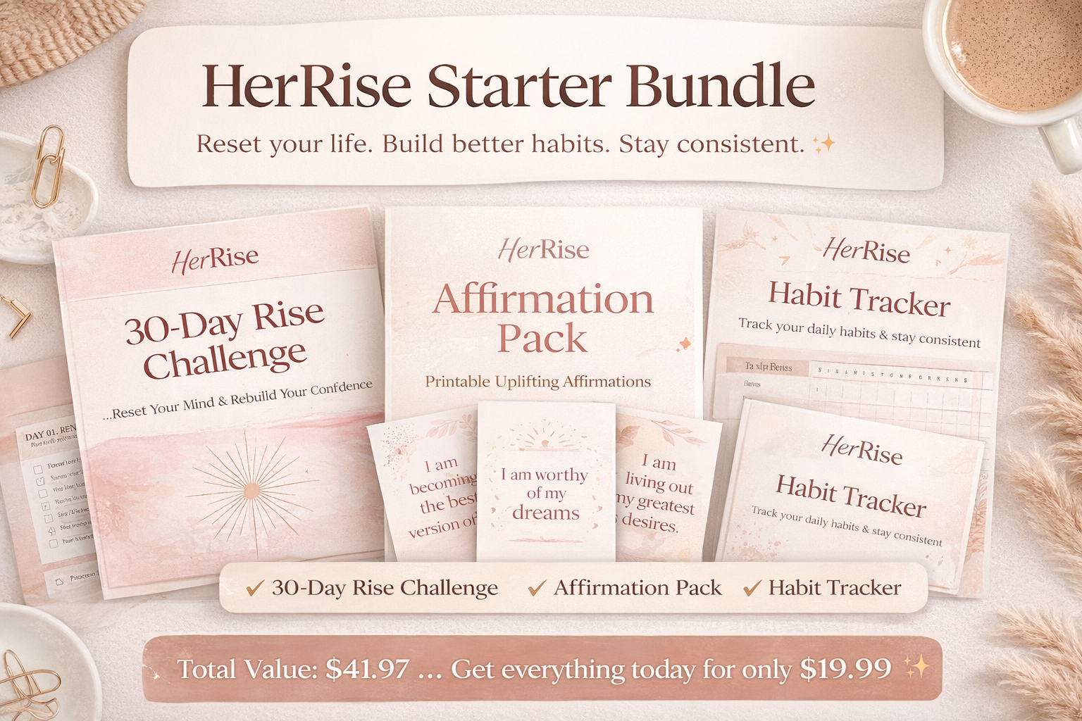 HerRise Starter Bundle | Reset, Grow & Stay Consistent